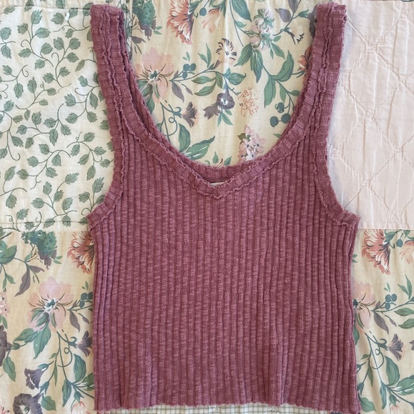 Urban Outfitters Tops - Urban Outfitters Pink Crop Tank Top - Size Medium